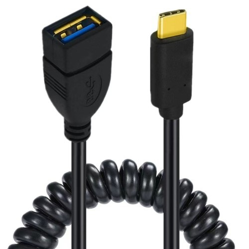 USB 3.0 A母-C公 直头伸缩弹簧传输线