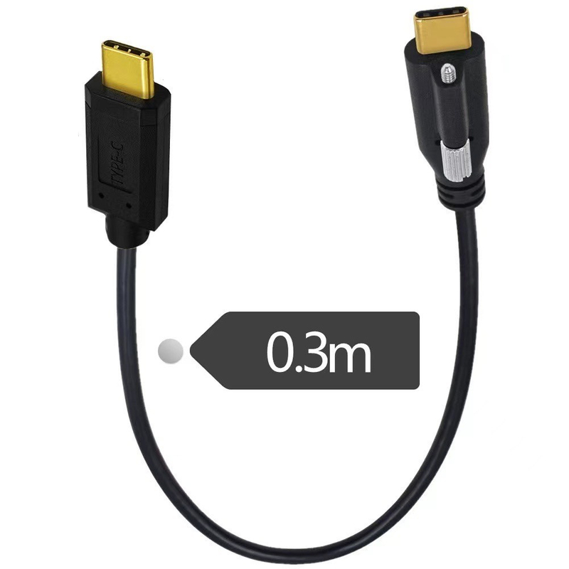 USB3.1 Type-C公对公头顶端带单螺丝连接线