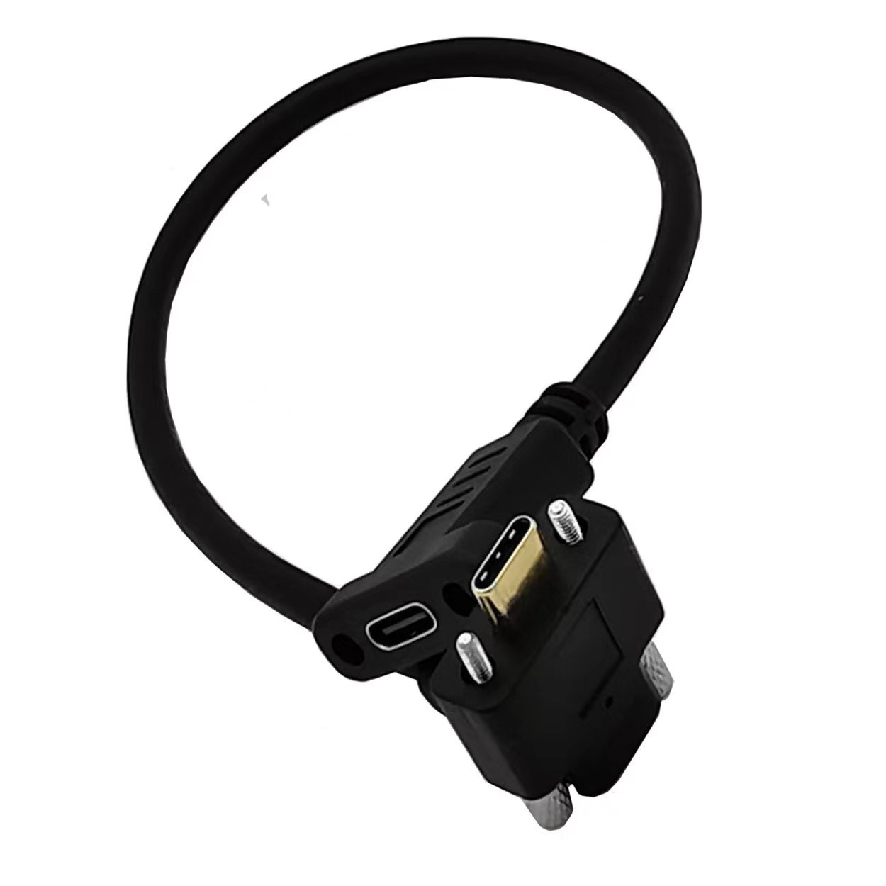 彎頭公對母帶螺絲孔USB3.1 Type-c傳輸線