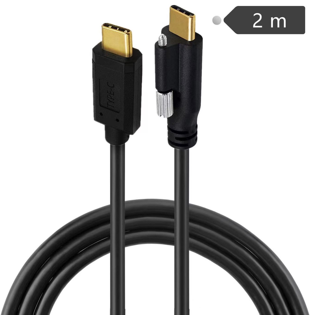 USB3.1 Type-C公對公頭頂端帶單螺絲連接線