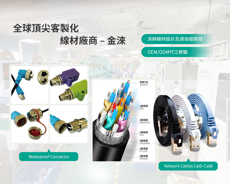 全球顶尖金淶電子線材與連接器客製方案