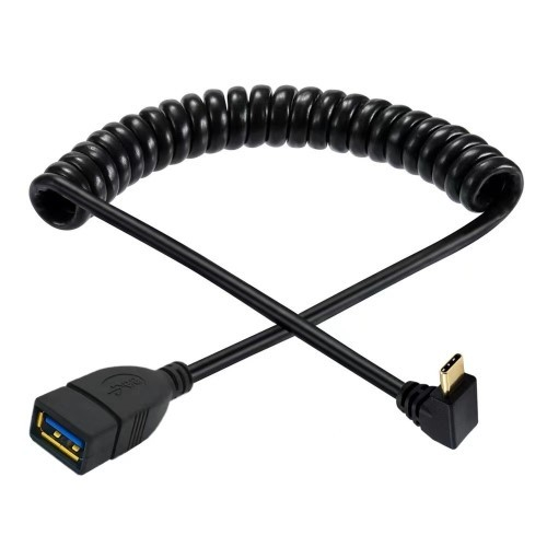 USB 3.0 A母-C公 彎頭伸縮彈簧傳輸線