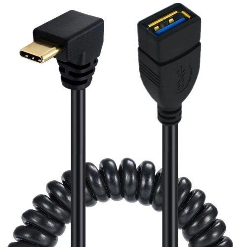 USB 3.0 A母-C公 弯头伸缩弹簧传输线