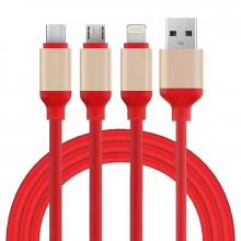 USB 2.0 一对三传输线AM/Micro, Type C, Lightning 