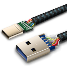 Kabel pengisi daya cepat chip e-marker bawaan USB 2.0 TYPE-C