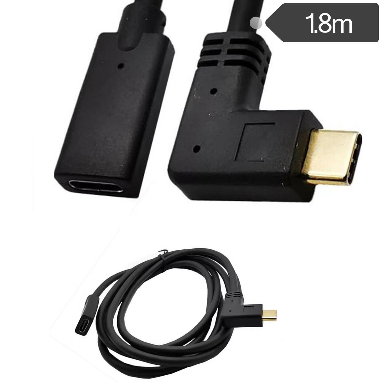1.8M 公對母USB Type-C3.1 高速傳輸快充線