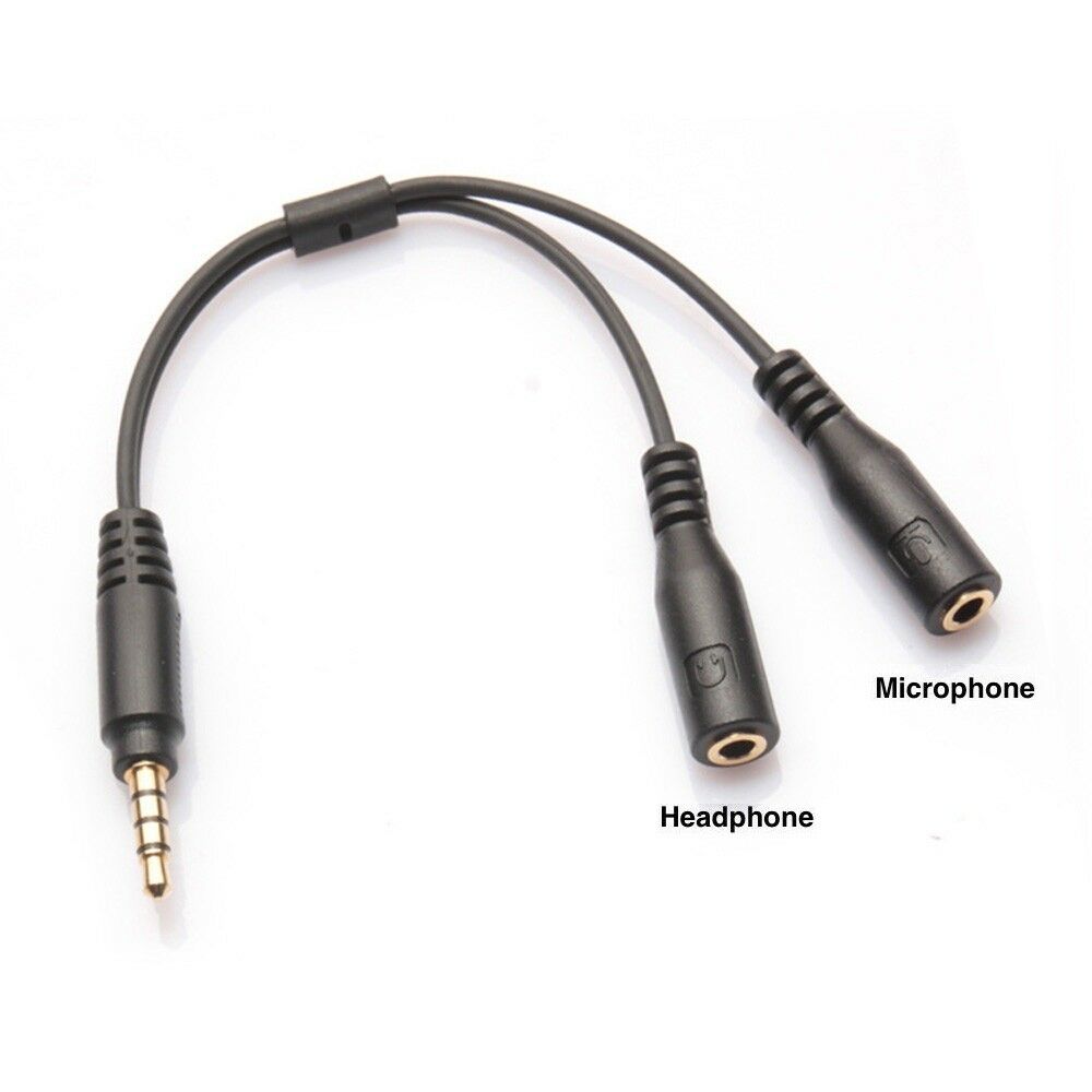 3.5 毫米分路器麦克风和音讯电缆，3.5 毫米耳机分路器1 至4 路3.5 毫米（1/8 英寸）TRRS 4 极公头至4 母头电缆